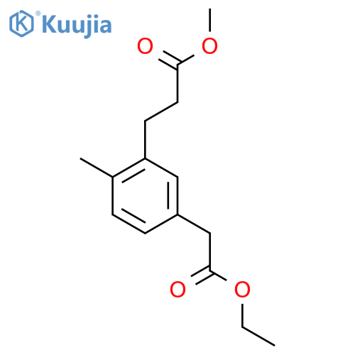 Ethyl 3-(3-methoxy-3-oxopropyl)-4-methylphenylacetate structure