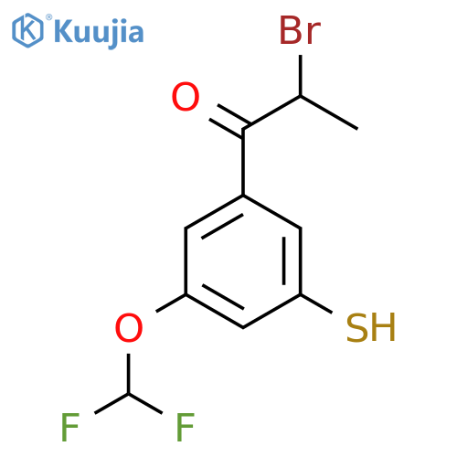 2-Bromo-1-(3-(difluoromethoxy)-5-mercaptophenyl)propan-1-one structure