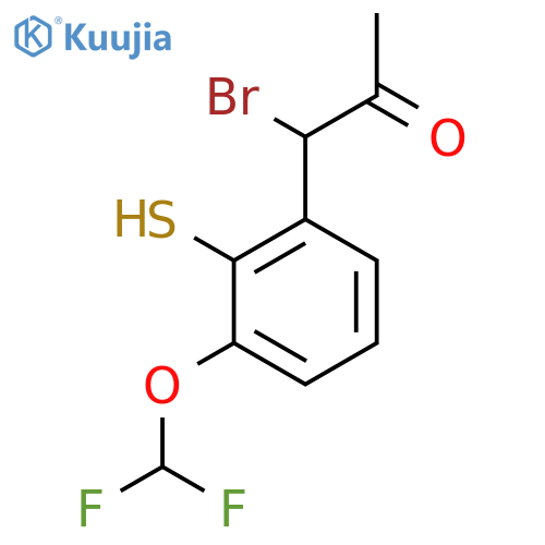 1-Bromo-1-(3-(difluoromethoxy)-2-mercaptophenyl)propan-2-one structure