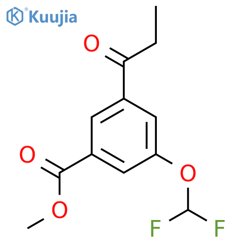 Methyl 3-(difluoromethoxy)-5-propionylbenzoate structure