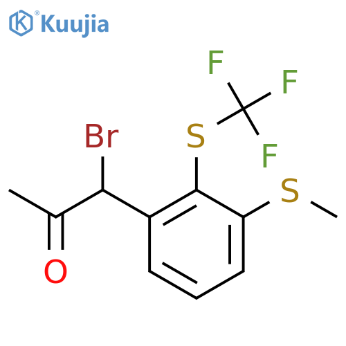 1-Bromo-1-(3-(methylthio)-2-(trifluoromethylthio)phenyl)propan-2-one structure