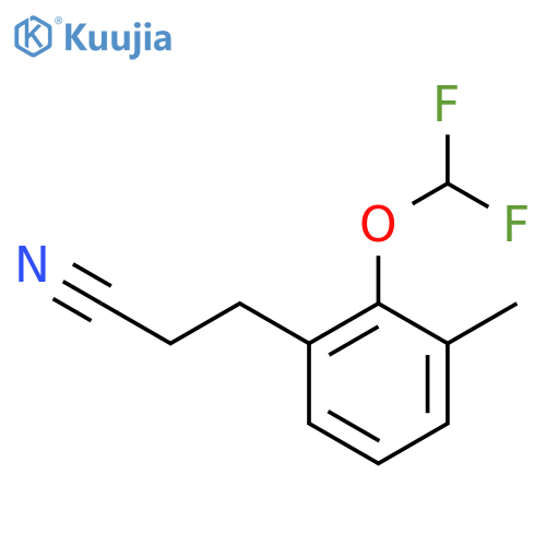 3-[2-(Difluoromethoxy)-3-methylphenyl]propanenitrile structure