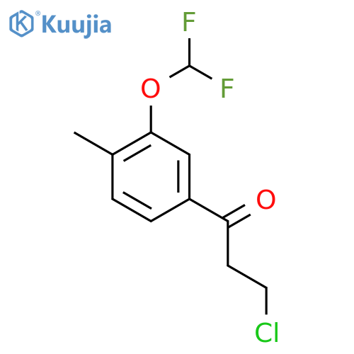 3-Chloro-1-(3-(difluoromethoxy)-4-methylphenyl)propan-1-one structure