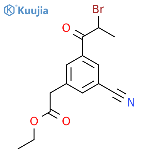 Ethyl 3-(2-bromopropanoyl)-5-cyanophenylacetate structure
