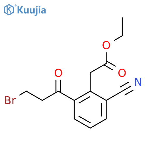 Ethyl 2-(3-bromopropanoyl)-6-cyanophenylacetate structure