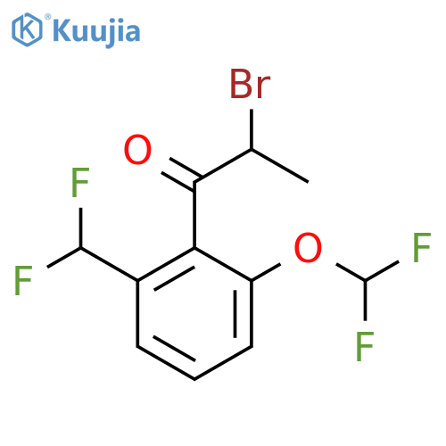 2-Bromo-1-(2-(difluoromethoxy)-6-(difluoromethyl)phenyl)propan-1-one structure