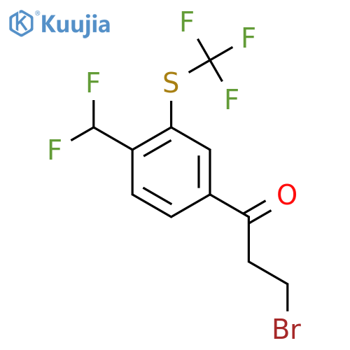 3-Bromo-1-(4-(difluoromethyl)-3-(trifluoromethylthio)phenyl)propan-1-one structure
