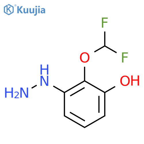 2-(Difluoromethoxy)-3-hydroxyphenylhydrazine structure