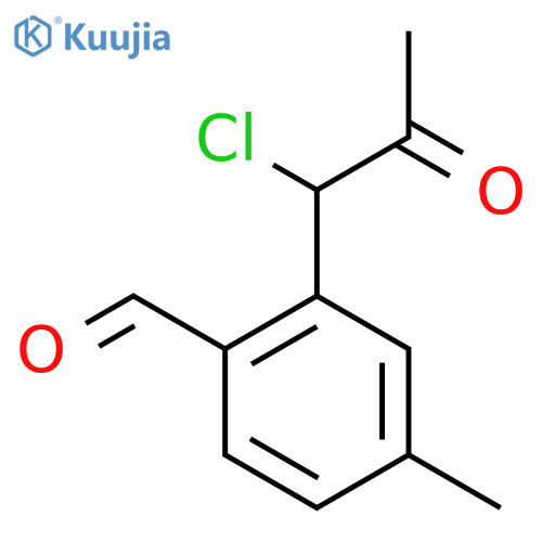 2-(1-Chloro-2-oxopropyl)-4-methylbenzaldehyde structure