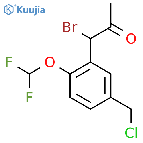1-Bromo-1-(5-(chloromethyl)-2-(difluoromethoxy)phenyl)propan-2-one structure
