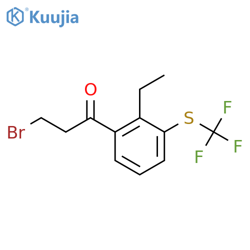 3-Bromo-1-(2-ethyl-3-(trifluoromethylthio)phenyl)propan-1-one structure