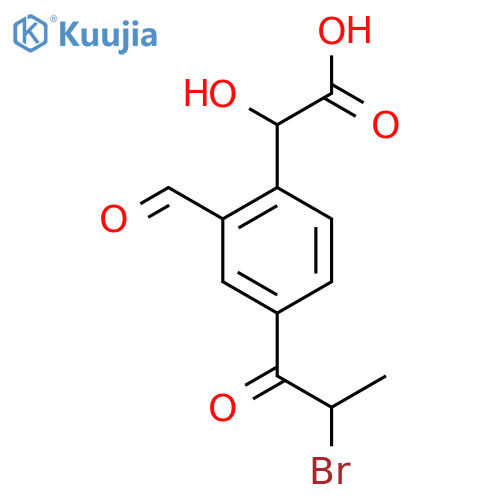 4-(2-Bromopropanoyl)-2-formylmandelic acid structure