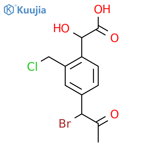 4-(1-Bromo-2-oxopropyl)-2-(chloromethyl)mandelic acid structure