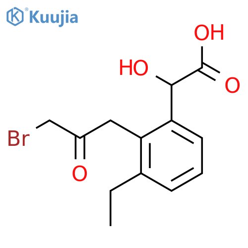 2-(3-Bromo-2-oxopropyl)-3-ethylmandelic acid structure