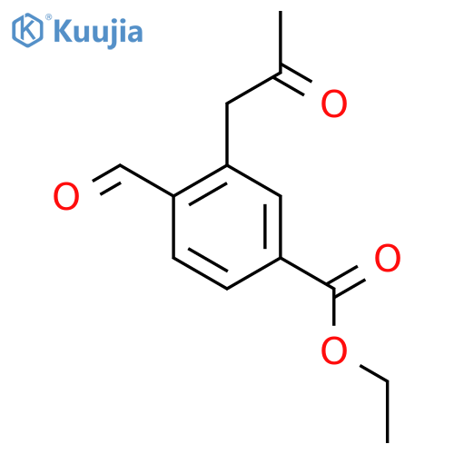 Ethyl 4-formyl-3-(2-oxopropyl)benzoate structure