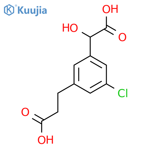 3-(2-Carboxyethyl)-5-chloromandelic acid structure