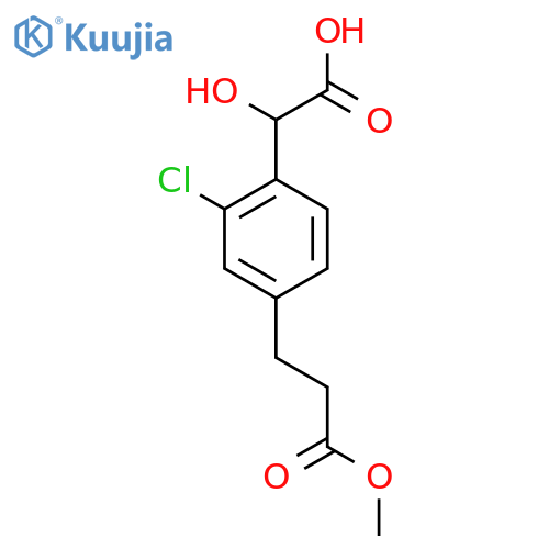 2-Chloro-4-(3-methoxy-3-oxopropyl)mandelic acid structure