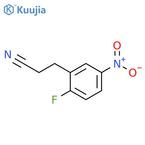 Benzenepropanenitrile, 2-fluoro-5-nitro- structure