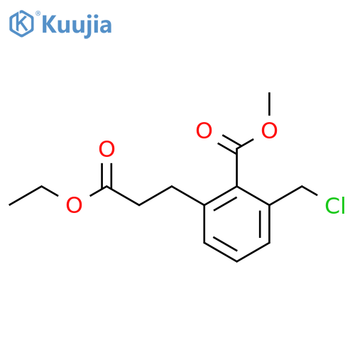 Methyl 2-(chloromethyl)-6-(3-ethoxy-3-oxopropyl)benzoate structure