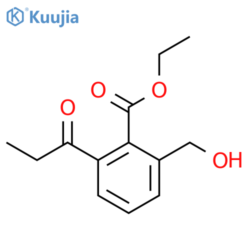 Ethyl 2-(hydroxymethyl)-6-propionylbenzoate structure