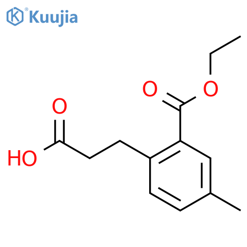 Ethyl 2-(2-carboxyethyl)-5-methylbenzoate structure
