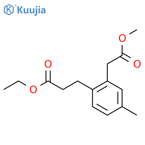 Methyl 2-(3-ethoxy-3-oxopropyl)-5-methylphenylacetate structure