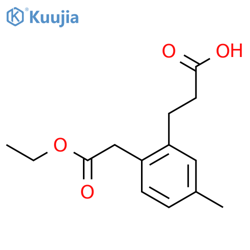 Ethyl 2-(2-carboxyethyl)-4-methylphenylacetate structure