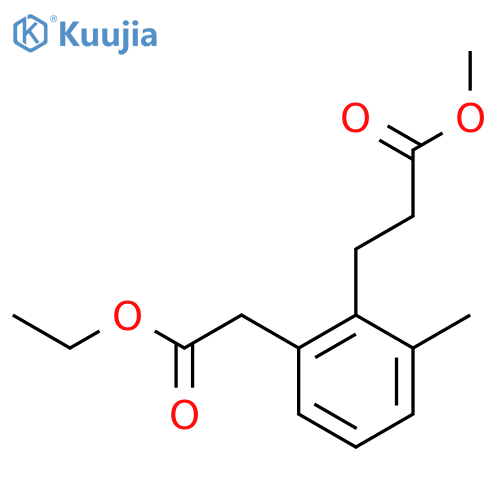 Ethyl 2-(3-methoxy-3-oxopropyl)-3-methylphenylacetate structure