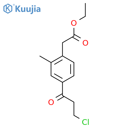 Ethyl 4-(3-chloropropanoyl)-2-methylphenylacetate structure