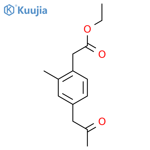 Ethyl 2-methyl-4-(2-oxopropyl)phenylacetate structure