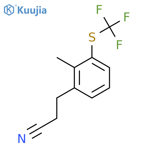 3-(2-Methyl-3-(trifluoromethylthio)phenyl)propanenitrile structure
