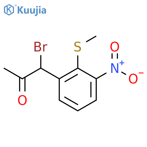 1-Bromo-1-(2-(methylthio)-3-nitrophenyl)propan-2-one structure
