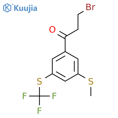 3-Bromo-1-(3-(methylthio)-5-(trifluoromethylthio)phenyl)propan-1-one structure