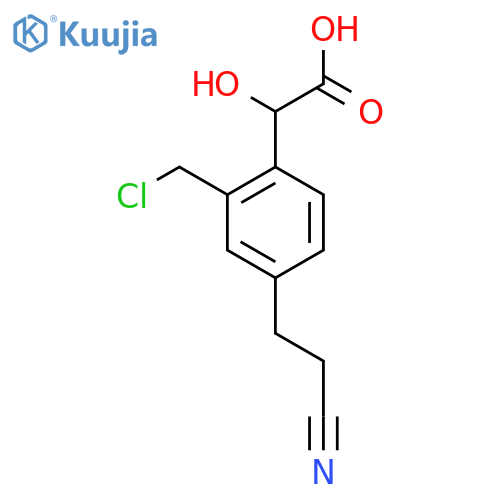 2-(Chloromethyl)-4-(2-cyanoethyl)mandelic acid structure