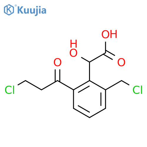 2-(Chloromethyl)-6-(3-chloropropanoyl)mandelic acid structure