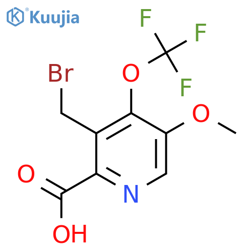 3-(Bromomethyl)-5-methoxy-4-(trifluoromethoxy)pyridine-2-carboxylic acid structure