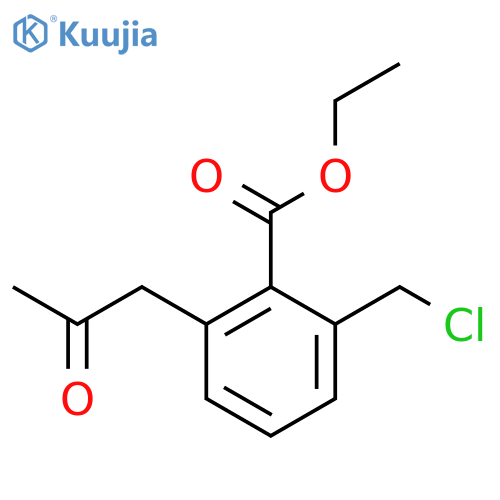Ethyl 2-(chloromethyl)-6-(2-oxopropyl)benzoate structure