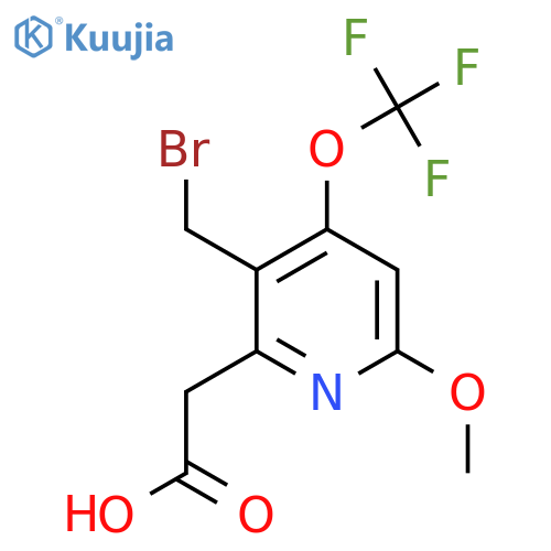 3-(Bromomethyl)-6-methoxy-4-(trifluoromethoxy)pyridine-2-acetic acid structure