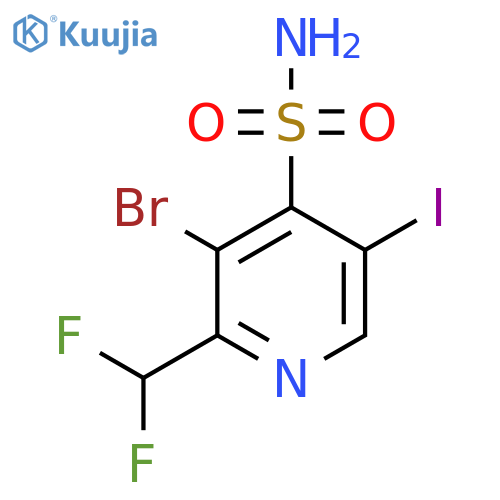 3-Bromo-2-(difluoromethyl)-5-iodopyridine-4-sulfonamide structure