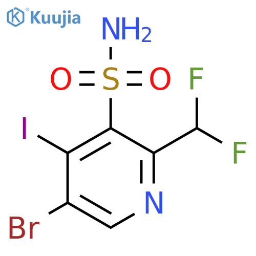5-Bromo-2-(difluoromethyl)-4-iodopyridine-3-sulfonamide structure