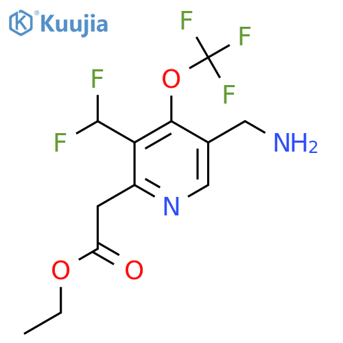 Ethyl 5-(aminomethyl)-3-(difluoromethyl)-4-(trifluoromethoxy)pyridine-2-acetate structure