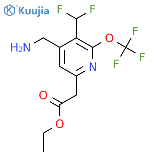 Ethyl 4-(aminomethyl)-3-(difluoromethyl)-2-(trifluoromethoxy)pyridine-6-acetate structure
