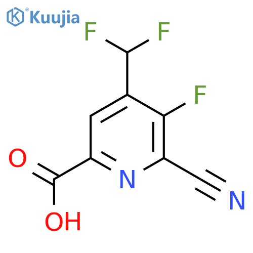2-Cyano-4-(difluoromethyl)-3-fluoropyridine-6-carboxylic acid structure