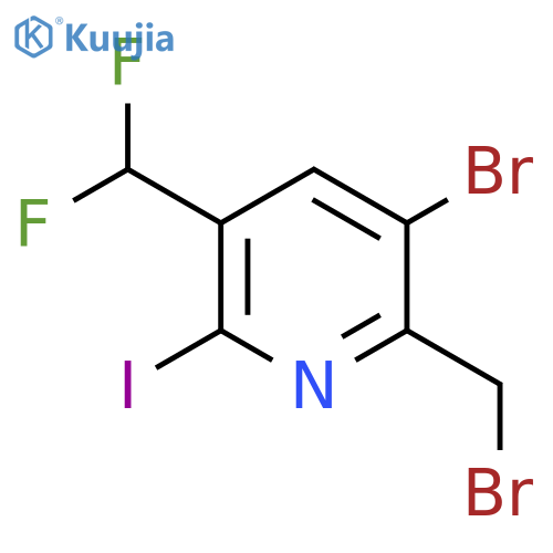 3-Bromo-2-(bromomethyl)-5-(difluoromethyl)-6-iodopyridine structure