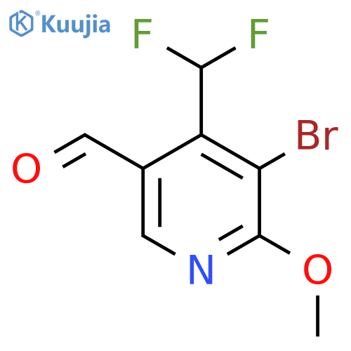 3-Bromo-4-(difluoromethyl)-2-methoxypyridine-5-carboxaldehyde structure