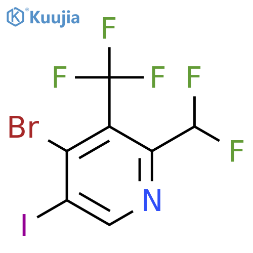 4-Bromo-2-(difluoromethyl)-5-iodo-3-(trifluoromethyl)pyridine structure