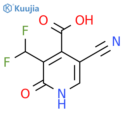 5-Cyano-3-(difluoromethyl)-2-hydroxypyridine-4-carboxylic acid structure