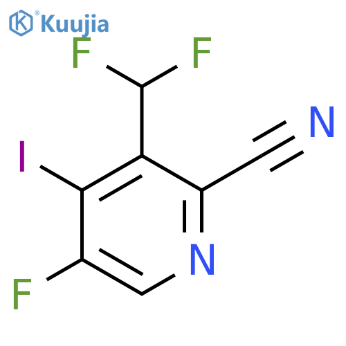 2-Cyano-3-(difluoromethyl)-5-fluoro-4-iodopyridine structure