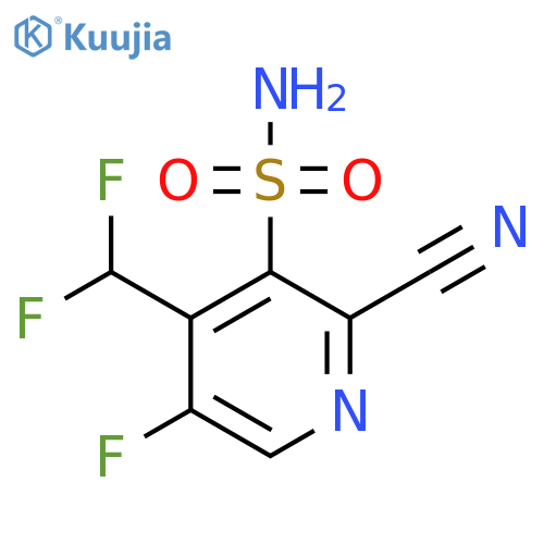 2-Cyano-4-(difluoromethyl)-5-fluoropyridine-3-sulfonamide structure