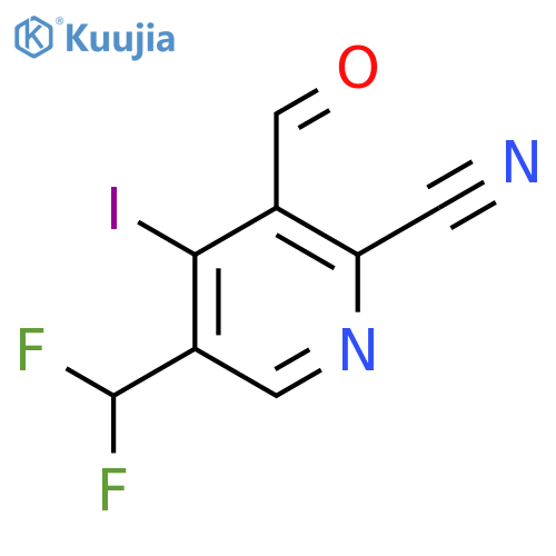 2-Cyano-5-(difluoromethyl)-4-iodopyridine-3-carboxaldehyde structure